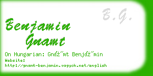 benjamin gnamt business card